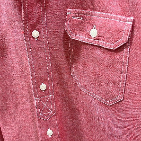 What Goes Around Comes Around 100% Cotton Red Button Down. New Condition. - Picture 5 of 9